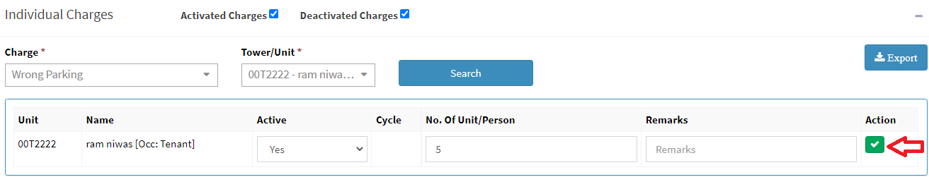 edit units or multiplier factor for individual charge in Factech iBill and iSociety Manager