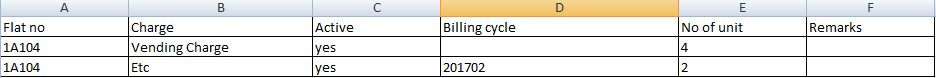 import individual charge excel in Factech iBill and iSocietyManager