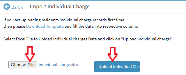 import individual charge in Factech iBill and iSocietyManager