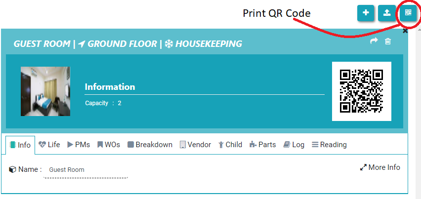 Asset Details with QR Code Tagging