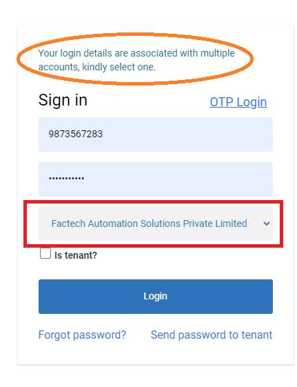 How to login in multi site