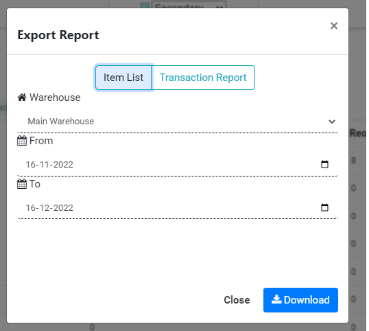 export inventory reports in excel