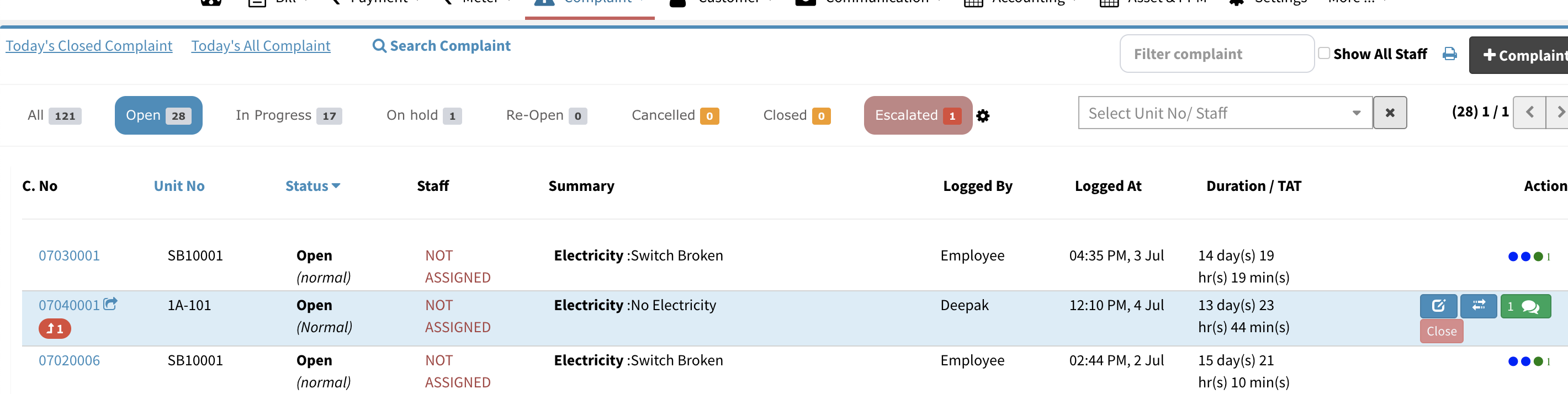 Complaint Dashboard